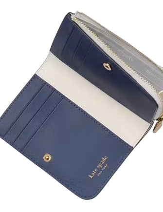 Kate Spade New York Ava Colorblocked Pebbled Leather Zip Bifold Wallet