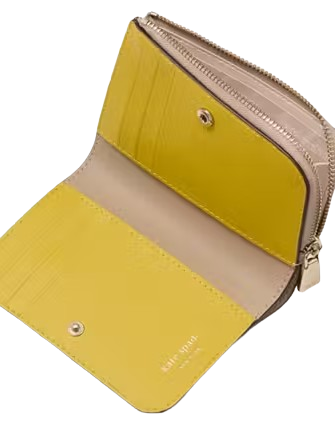 Kate Spade New York Ava Colorblocked Pebbled Leather Zip Bifold Wallet