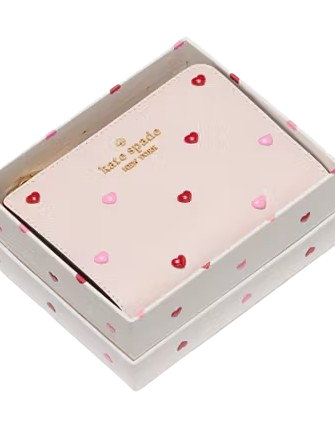 Kate Spade New York Boxed Madison Heart Studs Small L-Zip Wallet