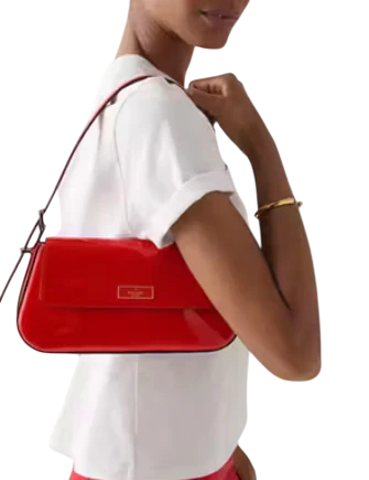Kate Spade New York Bridget Patent Fabric Small Flap Shoulder