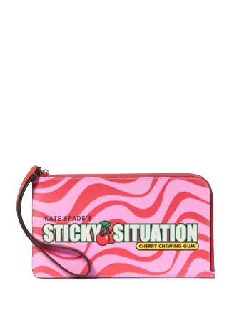 Kate Spade New York Bubble Gum Medium L-Zip Wristlet