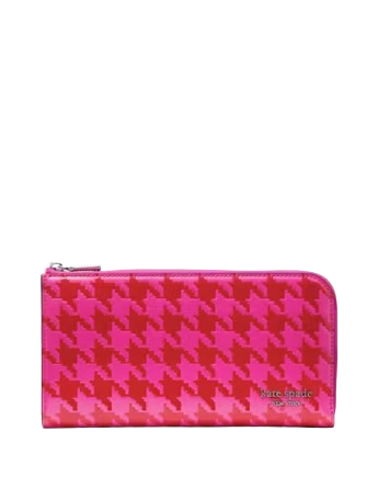 Kate Spade New York Devin Houndstooth Zip Around Continental Wallet