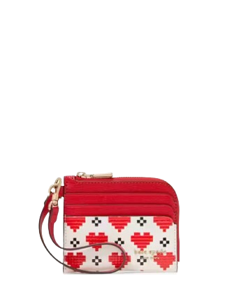 Kate Spade New York Devin Pixel Hearts Coin Card Case Wristlet