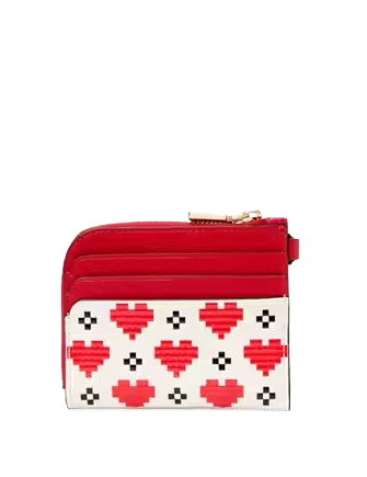 Kate Spade New York Devin Pixel Hearts Coin Card Case Wristlet