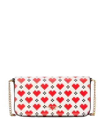 Kate Spade New York Devin Pixel Hearts Flap Chain Wallet