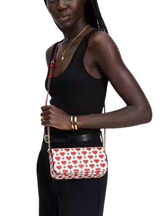 Kate Spade New York Devin Pixel Hearts Flap Chain Wallet