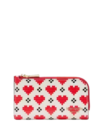 Kate Spade New York Devin Pixel Hearts Small Slim Bifold Wallet