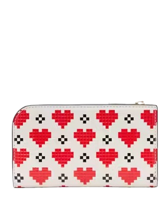 Kate Spade New York Devin Pixel Hearts Small Slim Bifold Wallet