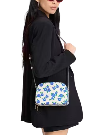 Kate Spade New York Devin Springtime Blooms Double Zip Dome Crossbody