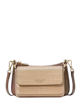 Kate Spade New York Double Up Croc Embossed Crossbody