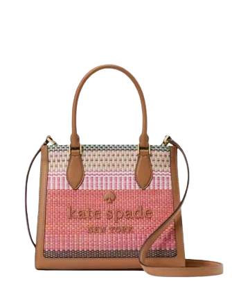 Kate Spade New York Ellie Straw Small Tote Pink