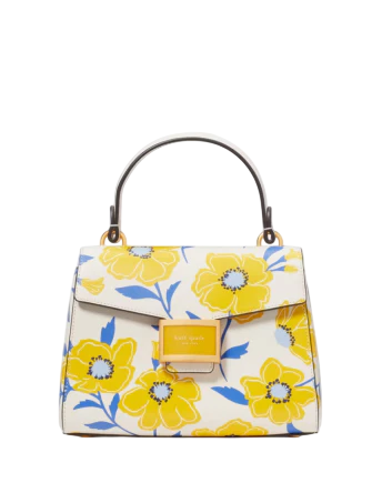 Kate Spade New York Katy Sunshine Floral Textured Leather Small Top-handle Bag