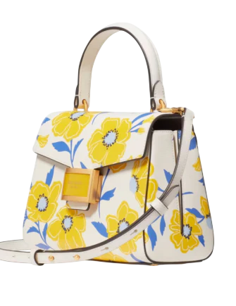 Kate Spade New York Katy Sunshine Floral Textured Leather Small Top-handle Bag