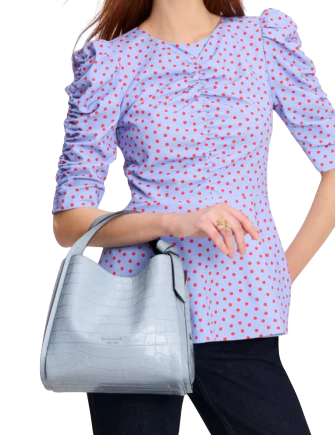 Kate Spade New York Knott Croc-embossed Medium Crossbody Tote North
