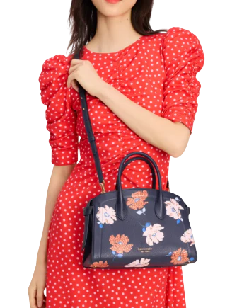 Kate Spade New York Knott Dotty Floral Embossed Medium Zip-top Satchel