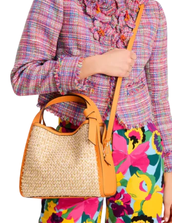 Kate Spade New York Knott Raffia Tweed Medium Crossbody Tote