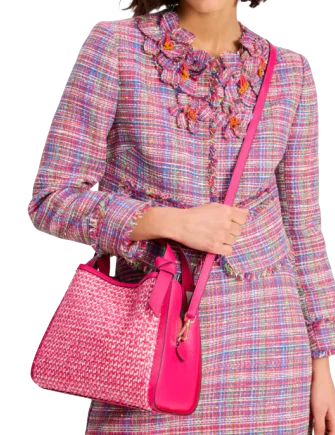 Kate Spade New York Knott Raffia Tweed Medium Crossbody Tote
