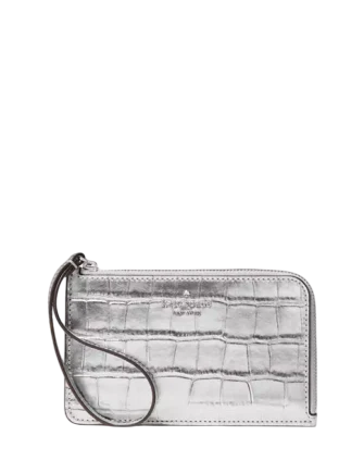 Kate Spade New York Lucy Croc Embossed Small L-zip Card Holder Wristlet