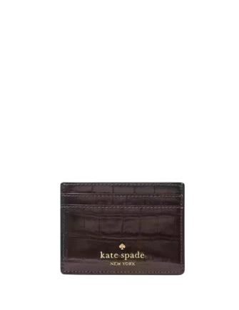 Kate Spade New York Madison Croc Embossed Small Slim Card Holder