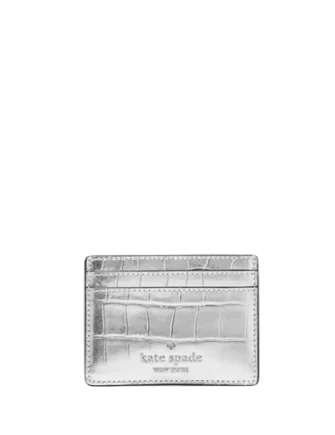 Kate Spade New York Madison Croc Embossed Small Slim Card Holder