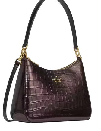 Kate Spade New York Margot Metallic Croc Embossed Convertible Shoulder Bag