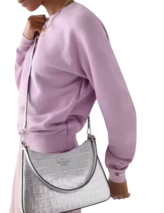 Kate Spade New York Margot Metallic Croc Embossed Convertible Shoulder Bag
