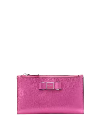 Kate Spade New York Morgan Bow Metallic Small Slim Bifold Wallet