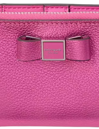 Kate Spade New York Morgan Bow Metallic Small Slim Bifold Wallet