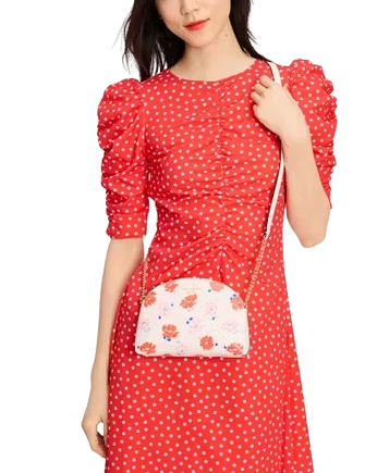 Kate Spade New York Morgan Dotty Floral Embossed Double-zip Dome Crossbody