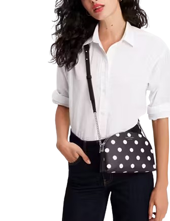 Kate Spade New York Morgan Sunshine Dot Double-zip Dome Crossbody