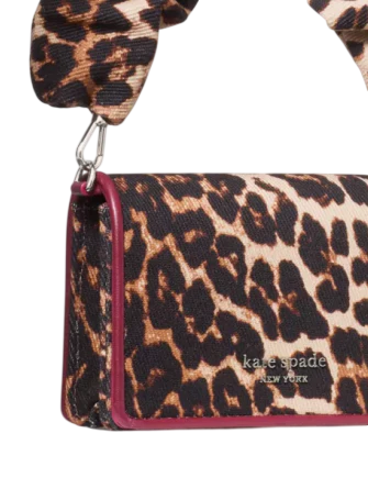Kate Spade New York Natasha Leopard Scrunch Strap Mini Bag