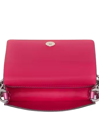 Kate Spade New York Natasha Metallic Pebbled Leather Chain Card Case Crossbody