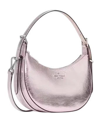 Kate Spade New York Nova Crinkle Metallic Small Crescent Shoulder Bag