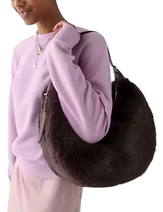Kate Spade New York Nova Faux Fur Large Crescent Shoulder Bag