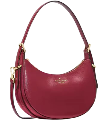 Kate Spade New York Nova Textured Patent Leather Small Crescent Shoulder Bag