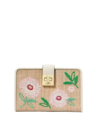 Kate Spade New York Phoebe Straw Turnlock Medium Wallet