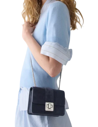 Kate Spade New York Phoebe Suede Turnlock Mini Flap Crossbody