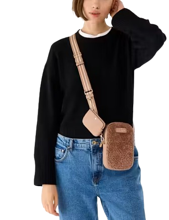 Kate Spade New York Rosie Faux Fur North South Zip Phone Crossbody