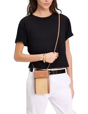 Kate Spade New York Serena Straw Phone Crossbody Bag