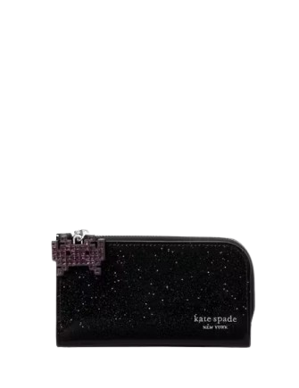Kate Spade New York Space Invaders X Kate Spade New York Glitter Patent Small Slim Bifold Wallet