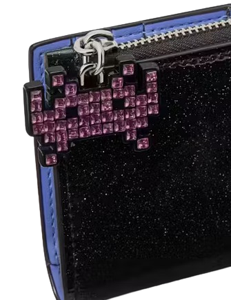 Kate Spade New York Space Invaders X Kate Spade New York Glitter Patent Small Slim Bifold Wallet