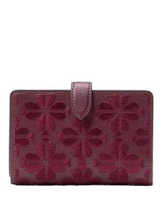 Kate Spade New York Spade Flower Embroidered Medium Bifold Wallet