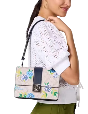 Kate Spade New York Spade Flower Floral Small Flap Shoulder Bag