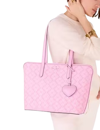 Kate Spade New York Spade Flower Large Tote With Heart Dangle