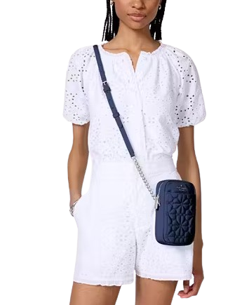 Kate Spade New York Spade Flower Quilted Fabric Phone Crossbody
