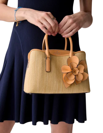 Kate Spade New York Thompson Street Straw Satchel Bag With Charm
