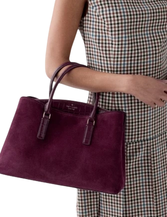Kate Spade New York Thompson Street Suede And Croc Embossed Satchel Bag