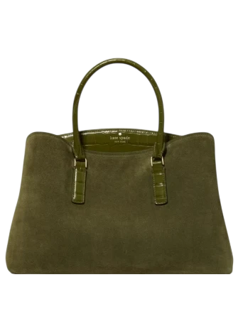 Kate Spade New York Thompson Street Suede And Croc Embossed Satchel Bag