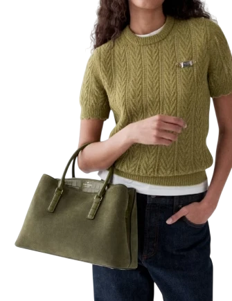 Kate Spade New York Thompson Street Suede And Croc Embossed Satchel Bag