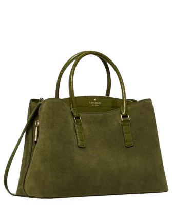 Kate Spade New York Thompson Street Suede And Croc Embossed Satchel Bag